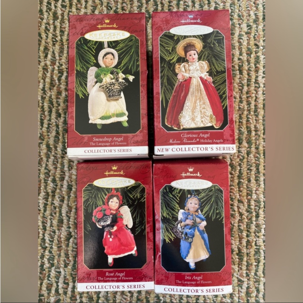 Nwt 4 Hallmark vintage angel ornaments